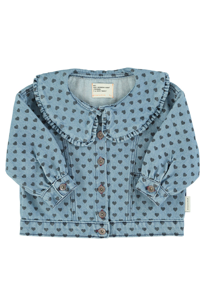 AW25.CT2501-Jacket | Washed blue denim w/ black hearts-washed blue | denim