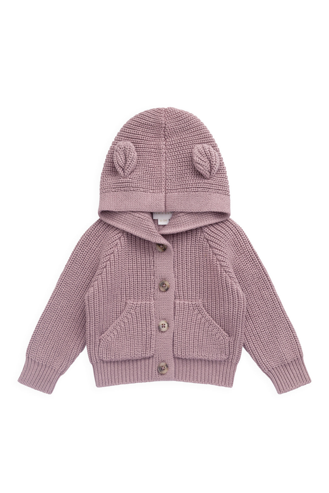 J112310478 Bear Cardigan - Dreamy Pink