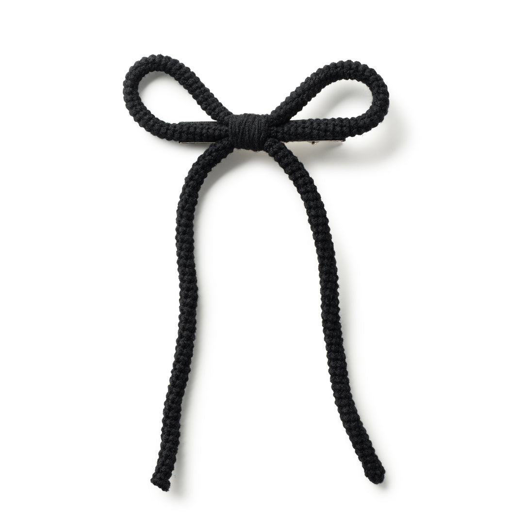 julial001-Juliana textured knit long tail clip-black