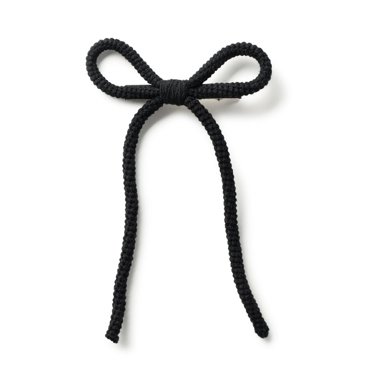 julial001-Juliana textured knit long tail clip-black
