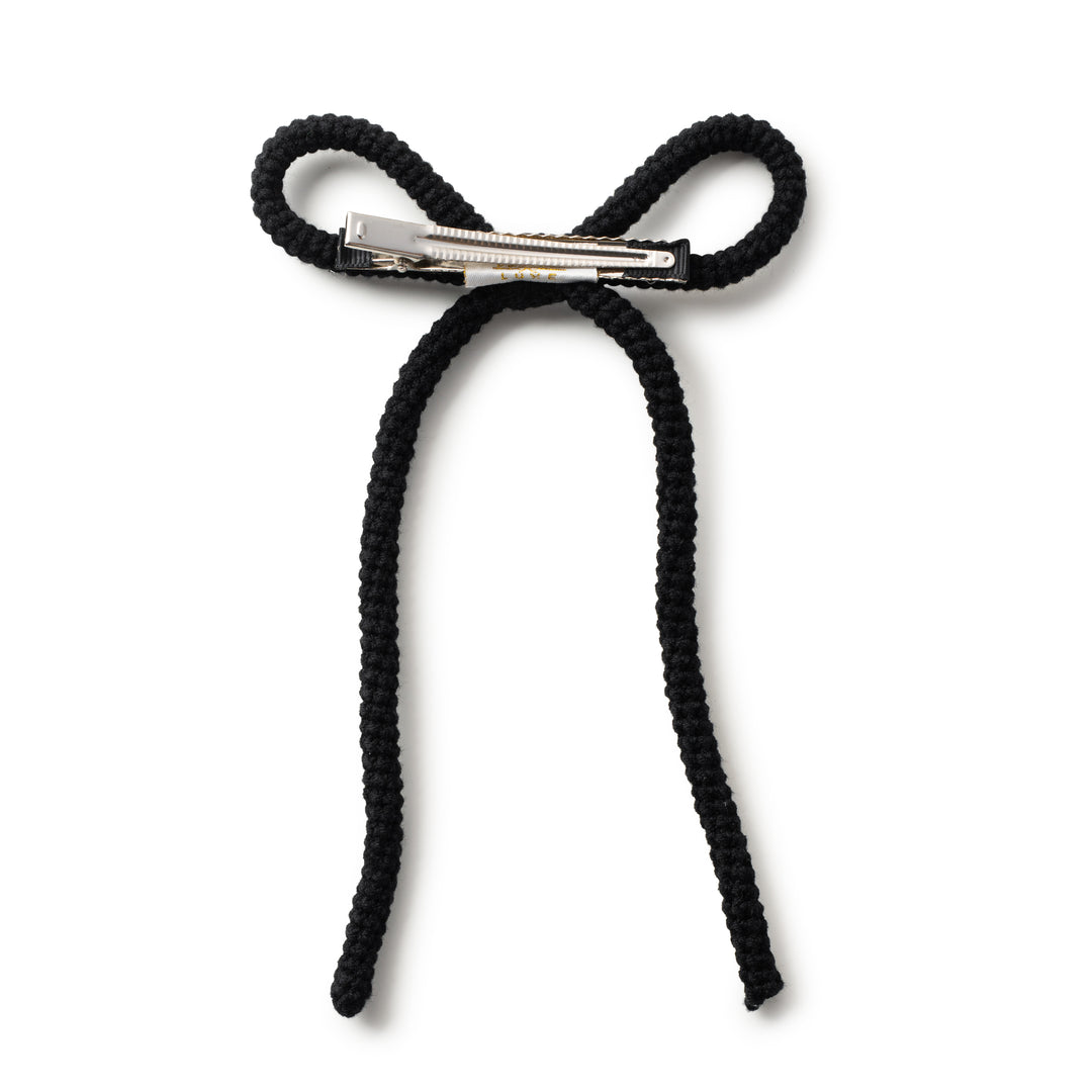julial001-Juliana textured knit long tail clip-black