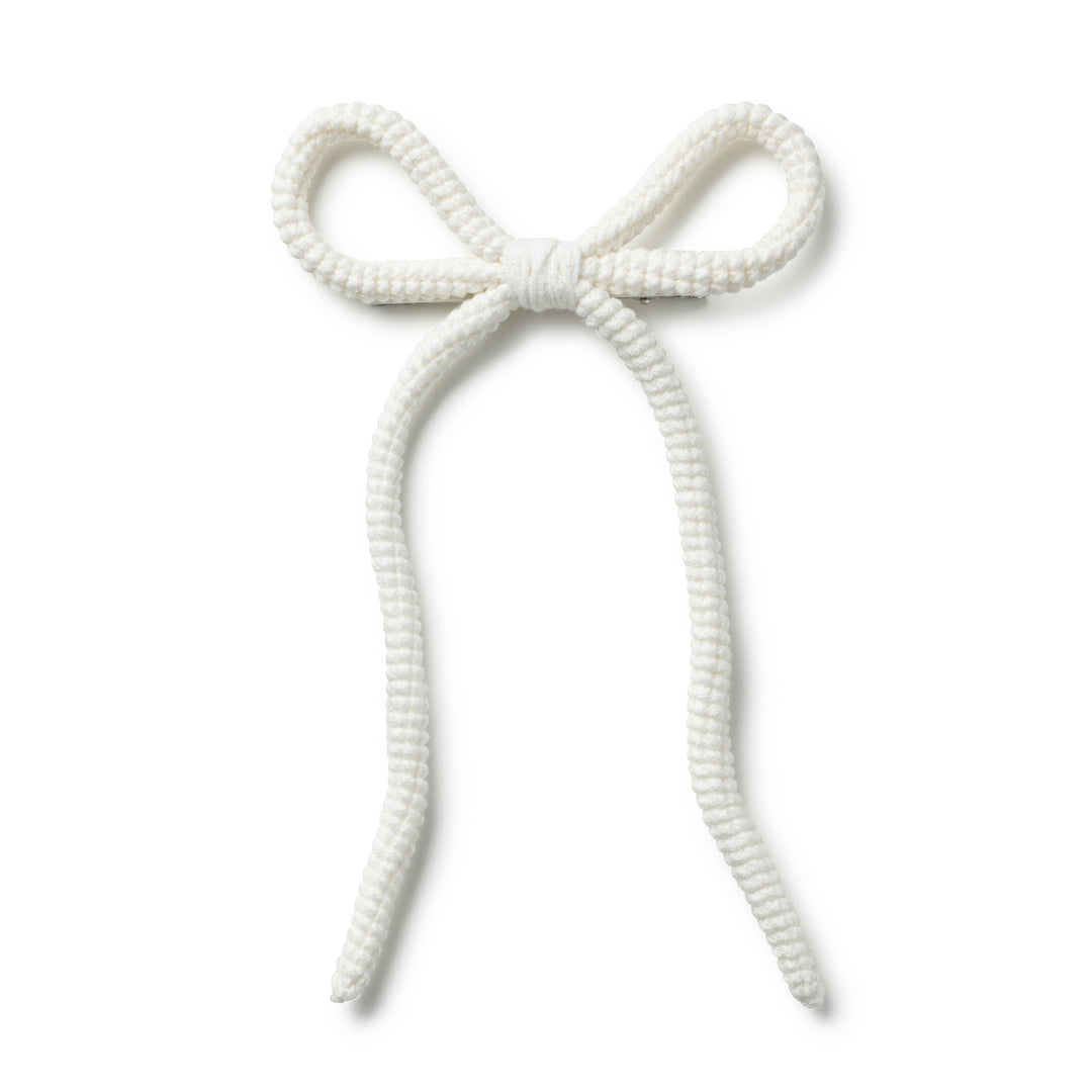 julial004-Juliana textured knit long tail clip-ecru