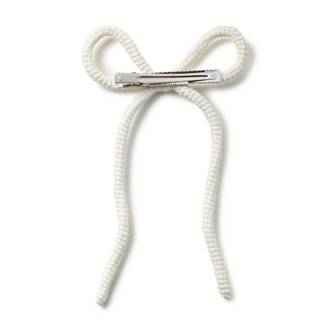 julial004-Juliana textured knit long tail clip-ecru