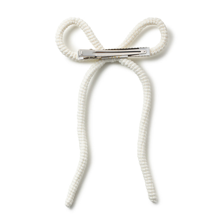 julial004-Juliana textured knit long tail clip-ecru
