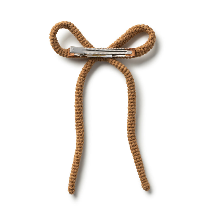 julial005-Juliana textured knit long tail clip-caramel