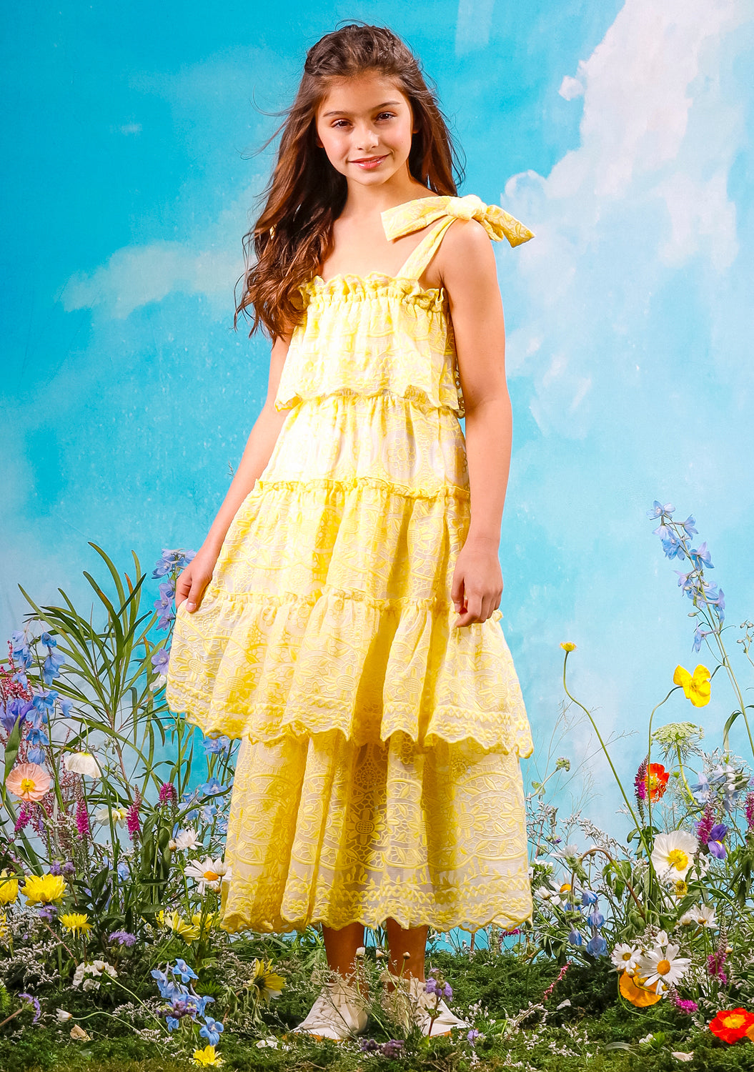 Juniper Embroidered Maxi Dress-Lemon whoopikids Juniper Embroidered Maxi Dress-Lemon whoopikids