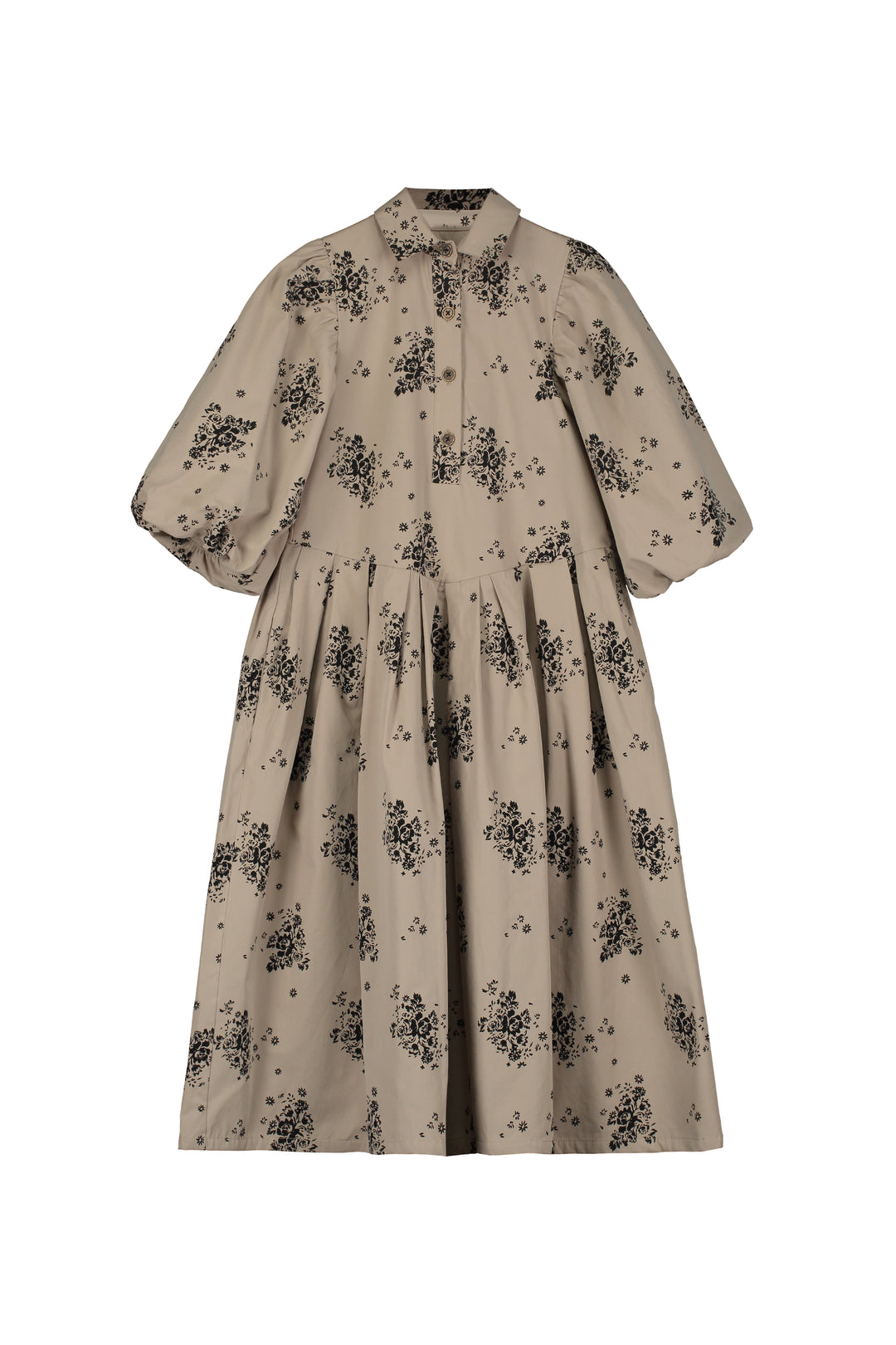 K015A 190-3004 Lilly Pleated Dress - Camel & Black