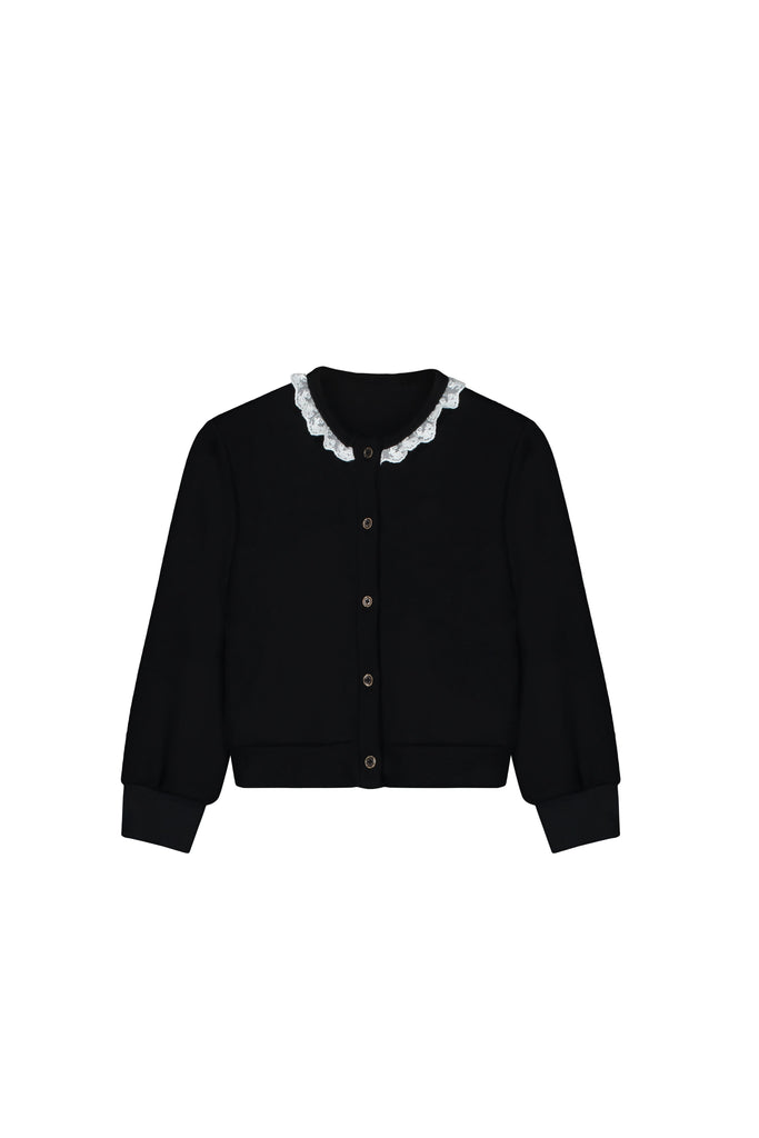 Knit Lace Cardigan-Black – whoopikids