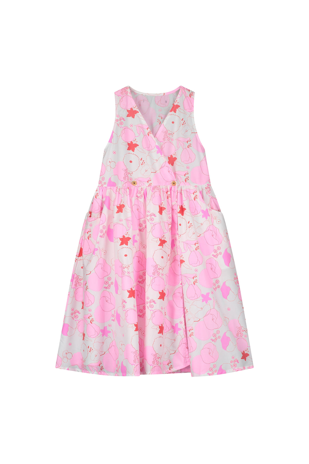 CORAL REEF APRON DRESS-Flower Print