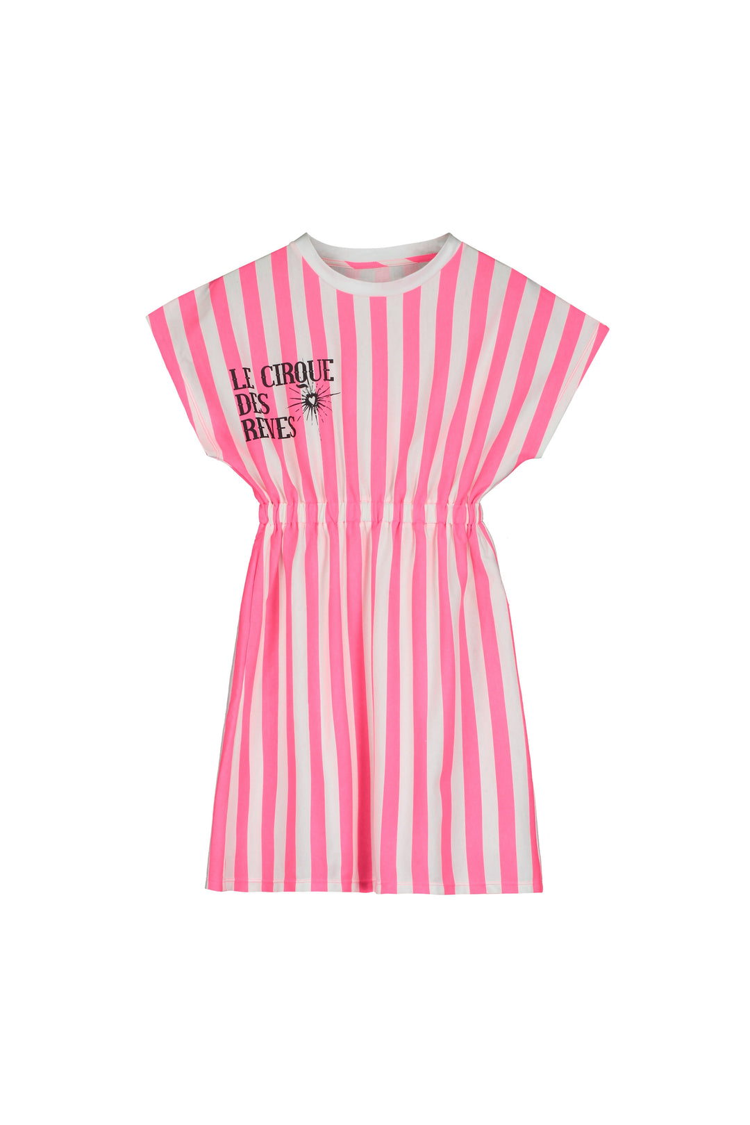 Soft Pink Striped Dress-Pink/Cream