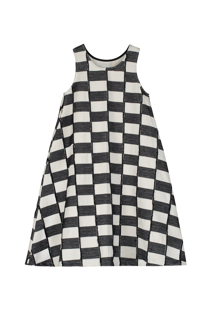 High Trail Apron Dress-Black & Cream