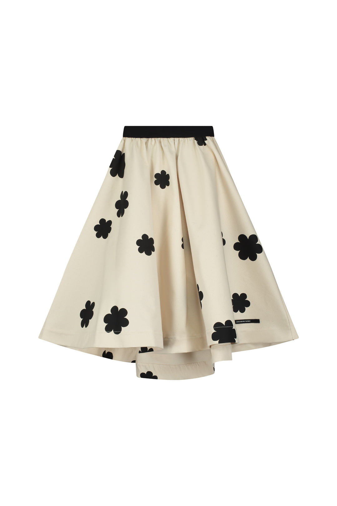 CANVAS CORAL REEF SKIRT-Black Flower Print