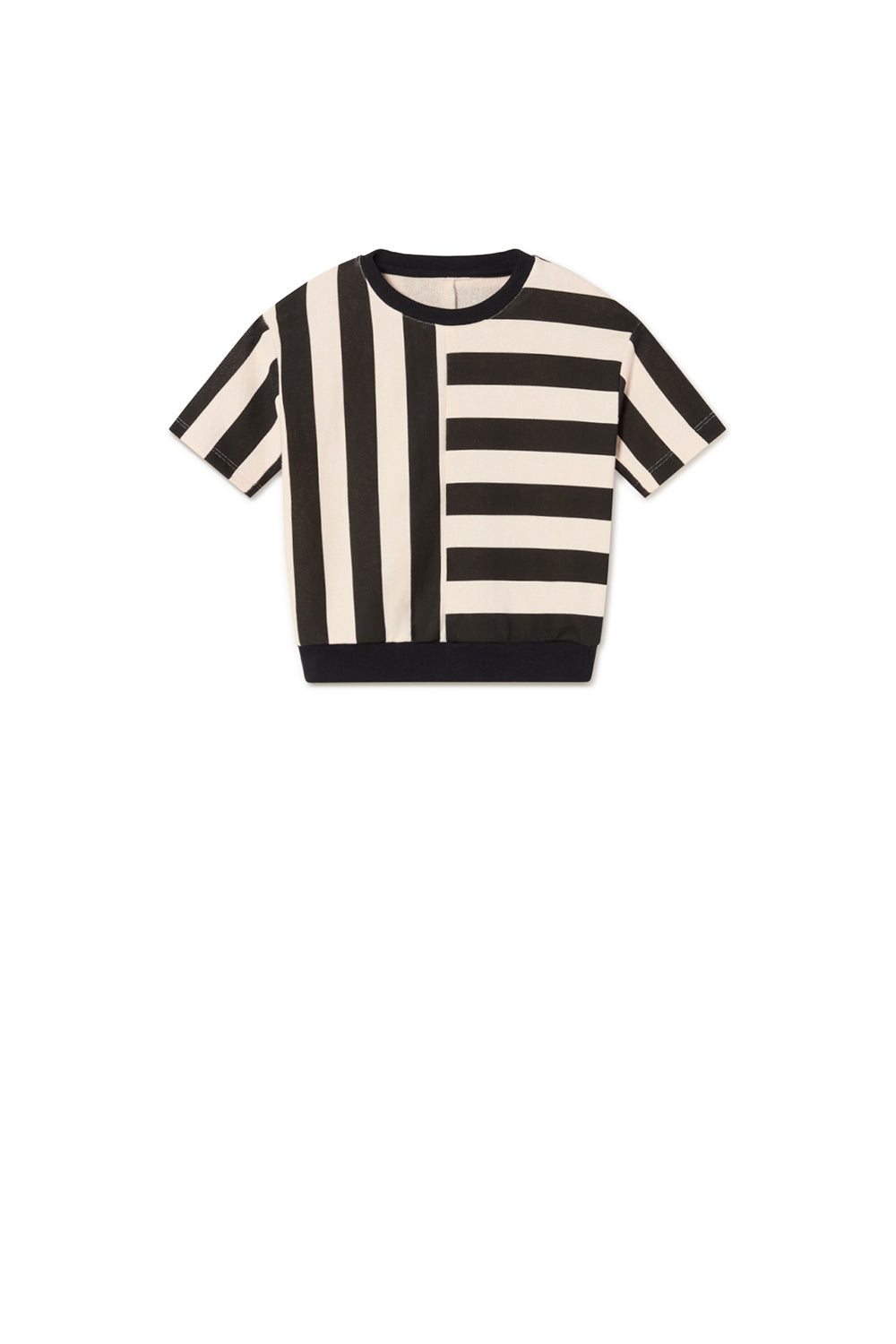 Iconic Lines S/S Sweatshirt-Cream/Black