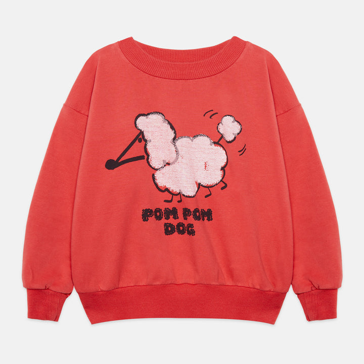 K26802 POM POM DOG SWEATSHIRT - RED