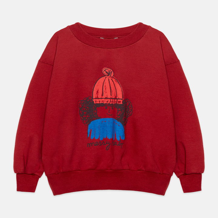K26811 MESSY HAIR SWEATSHIRT - GRANATE