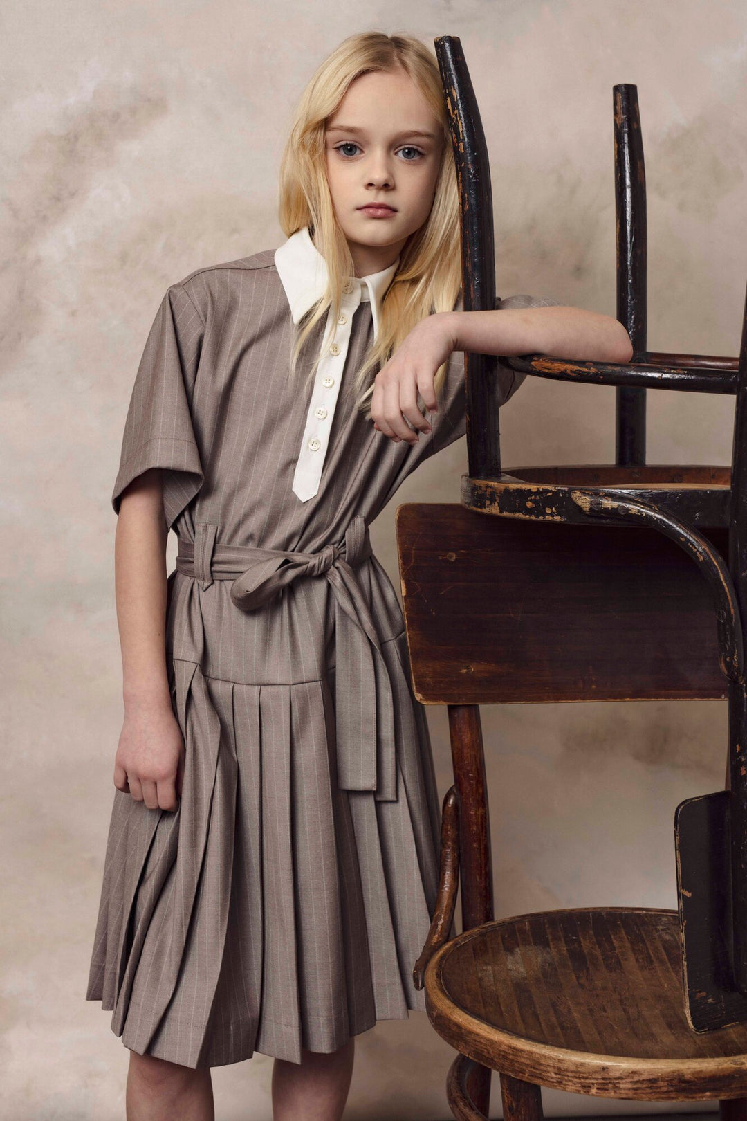 DEW DRESS SAND STRIPES