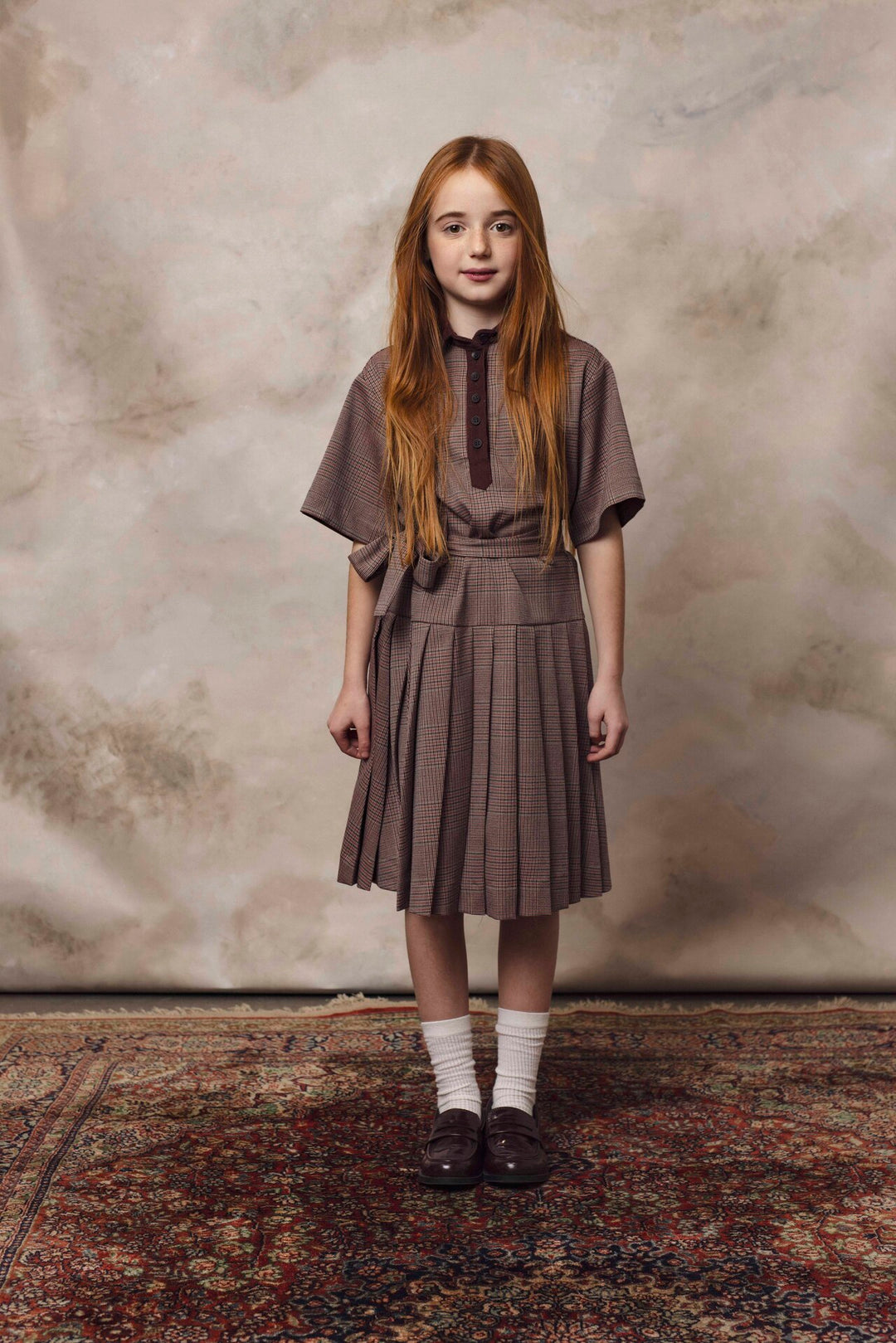 DAMP DRESS SAND/RED CHECKS