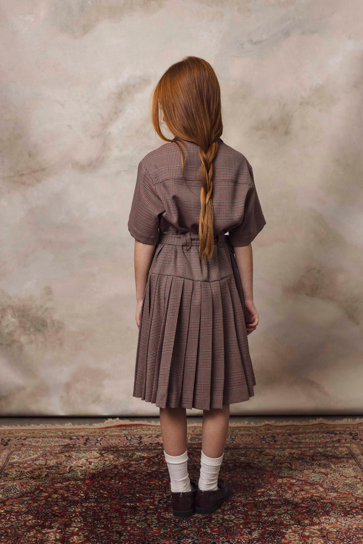 DAMP DRESS SAND/RED CHECKS