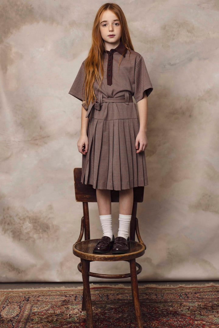 DAMP DRESS SAND/RED CHECKS