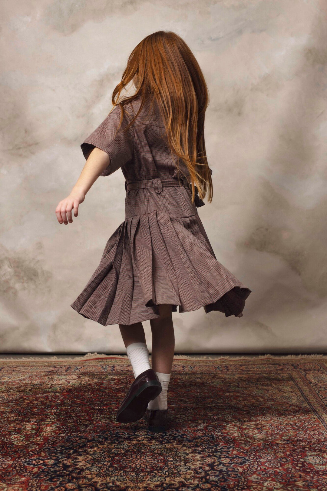 DAMP DRESS SAND/RED CHECKS