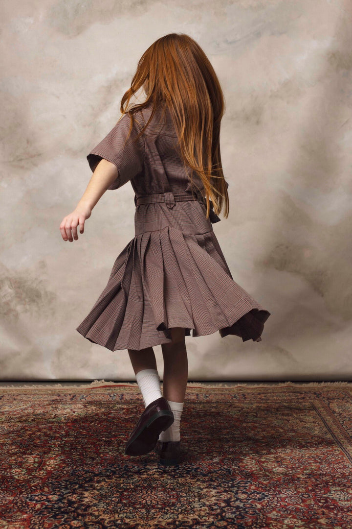 DAMP DRESS SAND/RED CHECKS