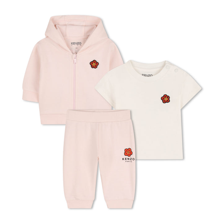 K62066 APRICOT T-SHIRT + CARDIGAN + TROUSERS SET. T-SHIRT IN INTERLOCK