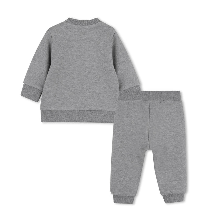 K62102 GREY MARL SWEATSHIRT + TROUSERS SET. SWEATSHIRT IN FRENCH TERRY