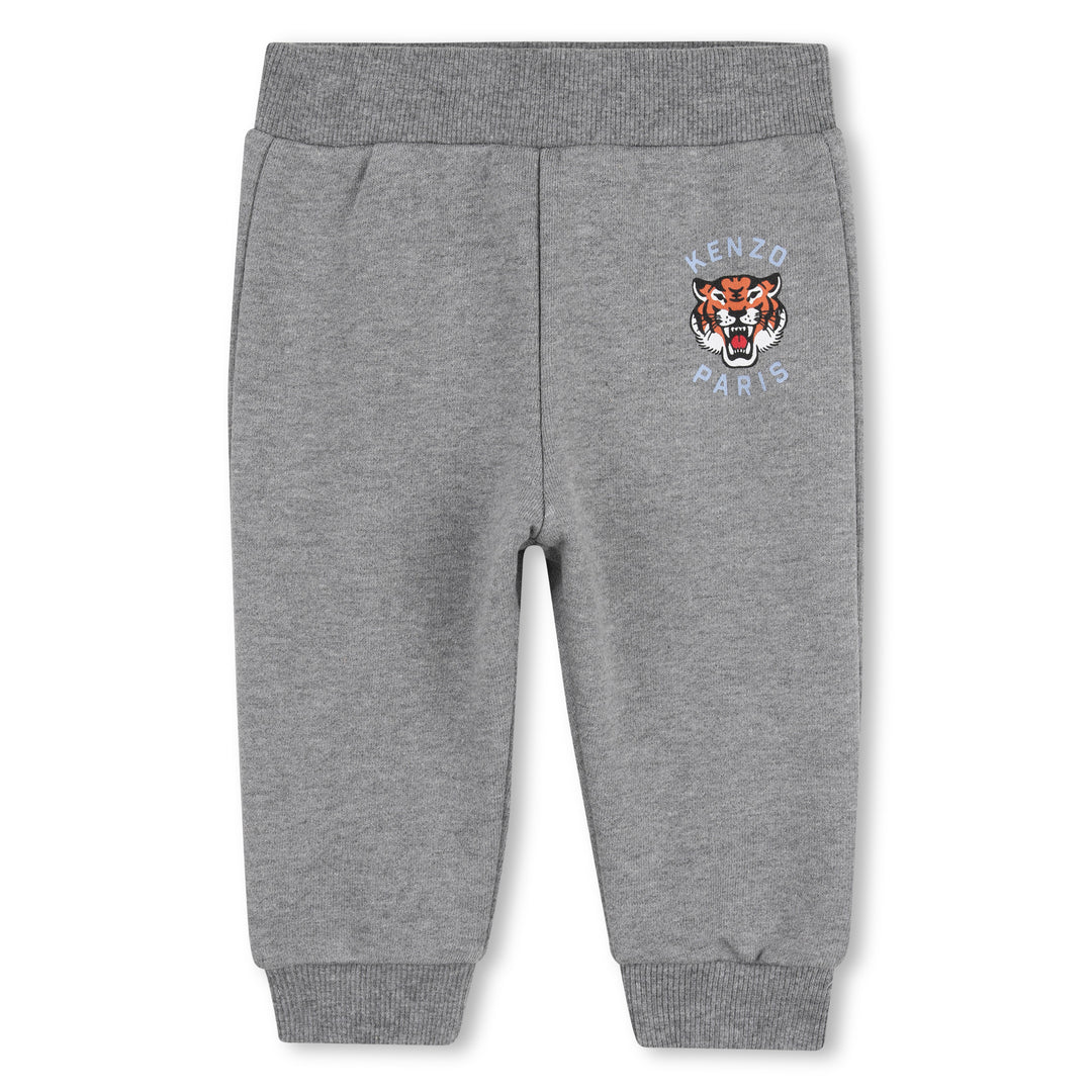 K62102 GREY MARL SWEATSHIRT + TROUSERS SET. SWEATSHIRT IN FRENCH TERRY