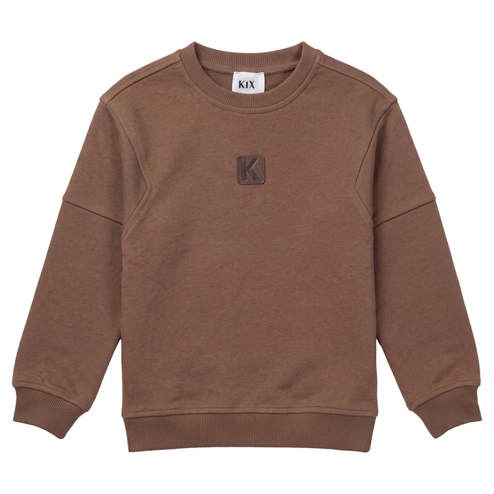 K8216 DROP SHOULDER SWEATSHIRT-BROWN