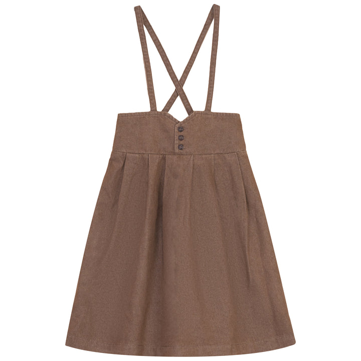 K8228 YOKE DETAIL DENIM JUMPER-BROWN DENIM