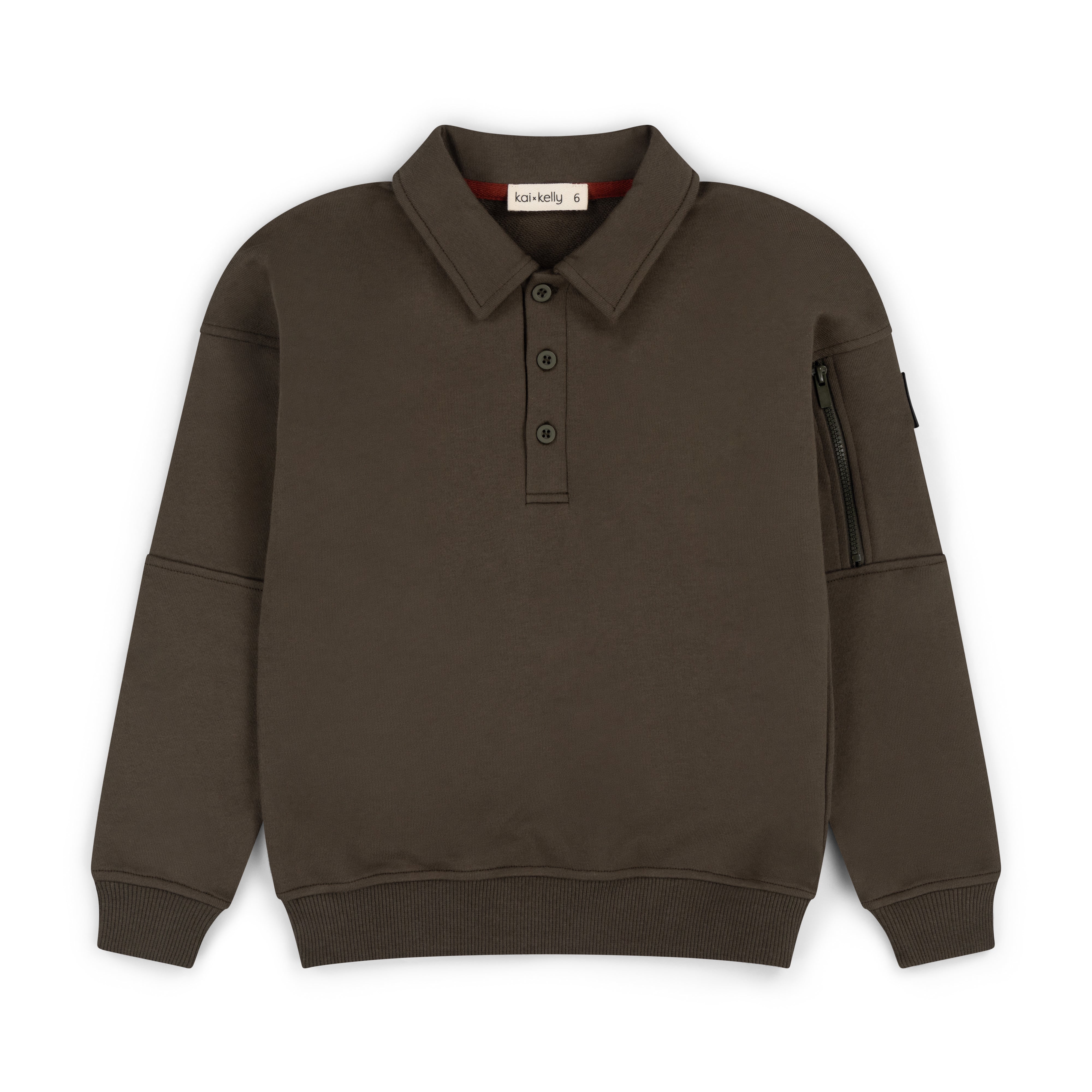 KK26-631 Between Lines Polo Sweatshirt Moss – whoopikids
