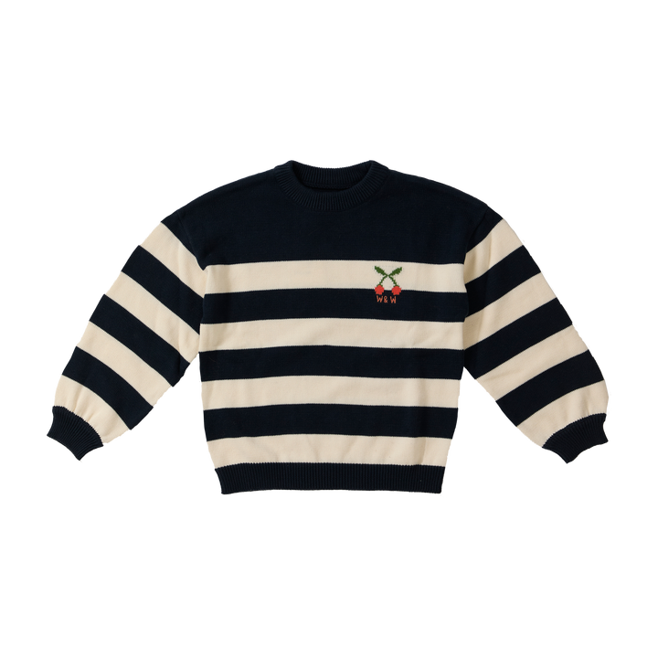 KN26216 STRIPED PULLOVER - NAVY STRIPE