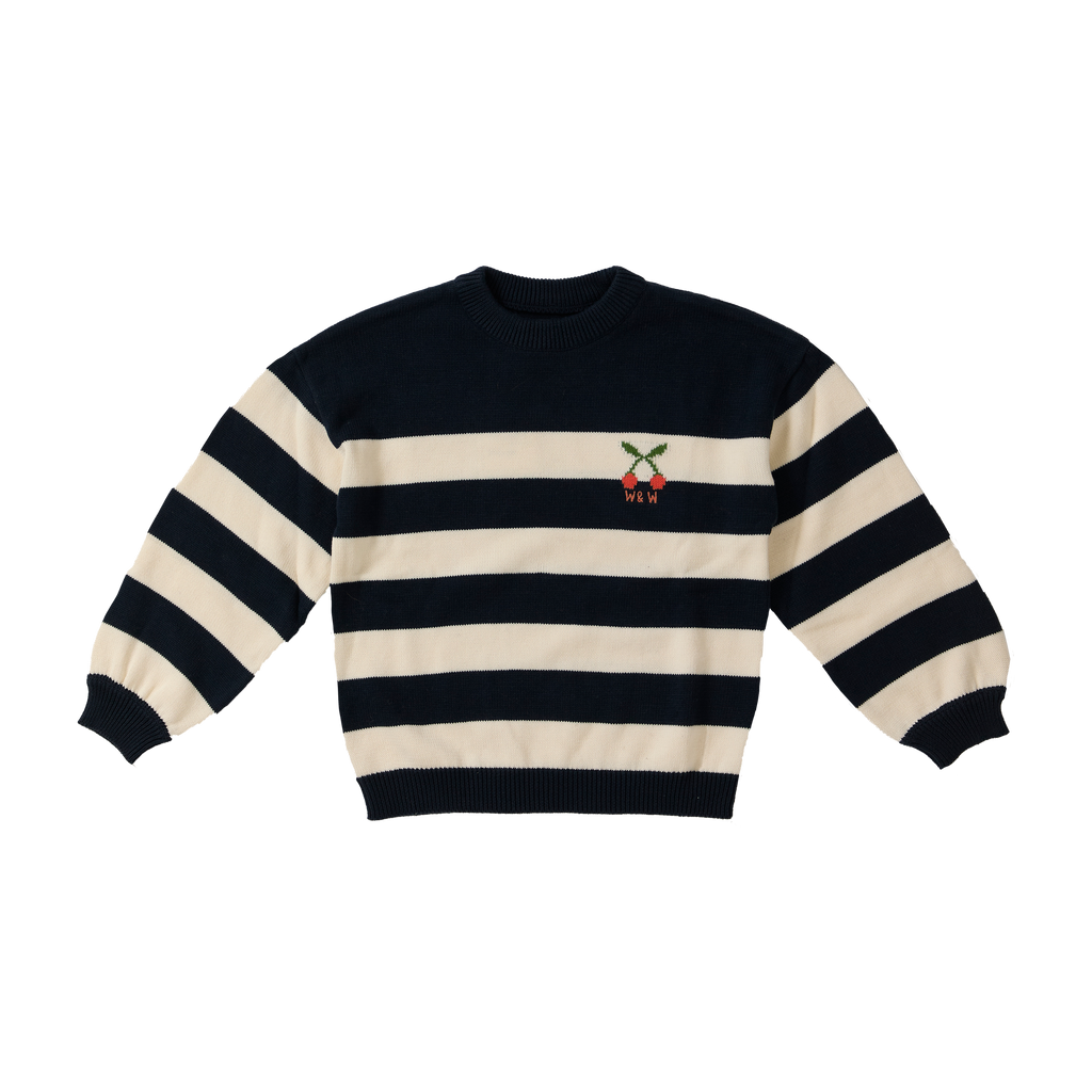 KN26216 STRIPED PULLOVER - NAVY STRIPE – whoopikids
