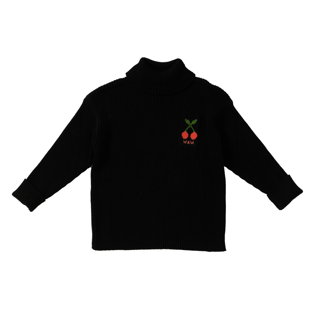 KN26217 TURTLENECK PULLOVER - BLACK – whoopikids