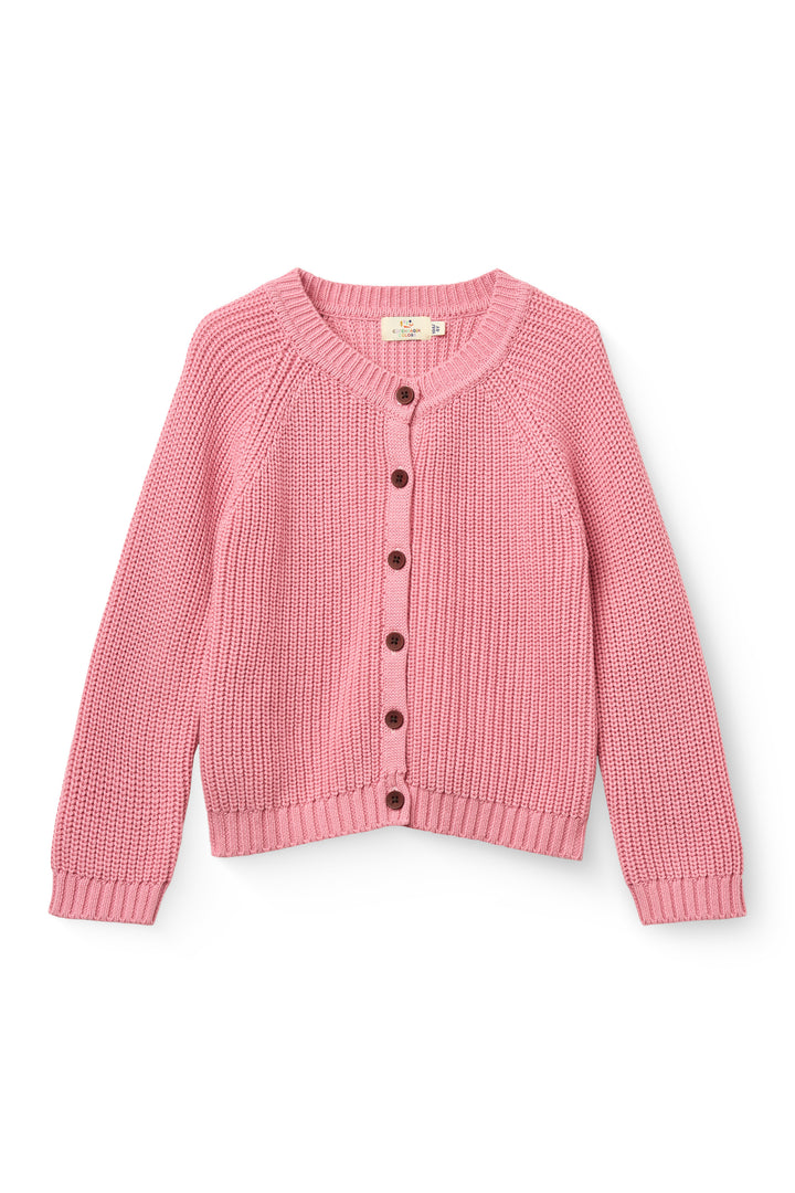 251-000-311 -fw26 KNITTED CLASSIC RIB CARDIGAN - BLOSSOM PINK
