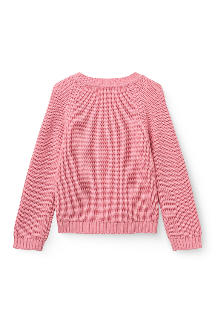 251-000-311 -fw26 KNITTED CLASSIC RIB CARDIGAN - BLOSSOM PINK