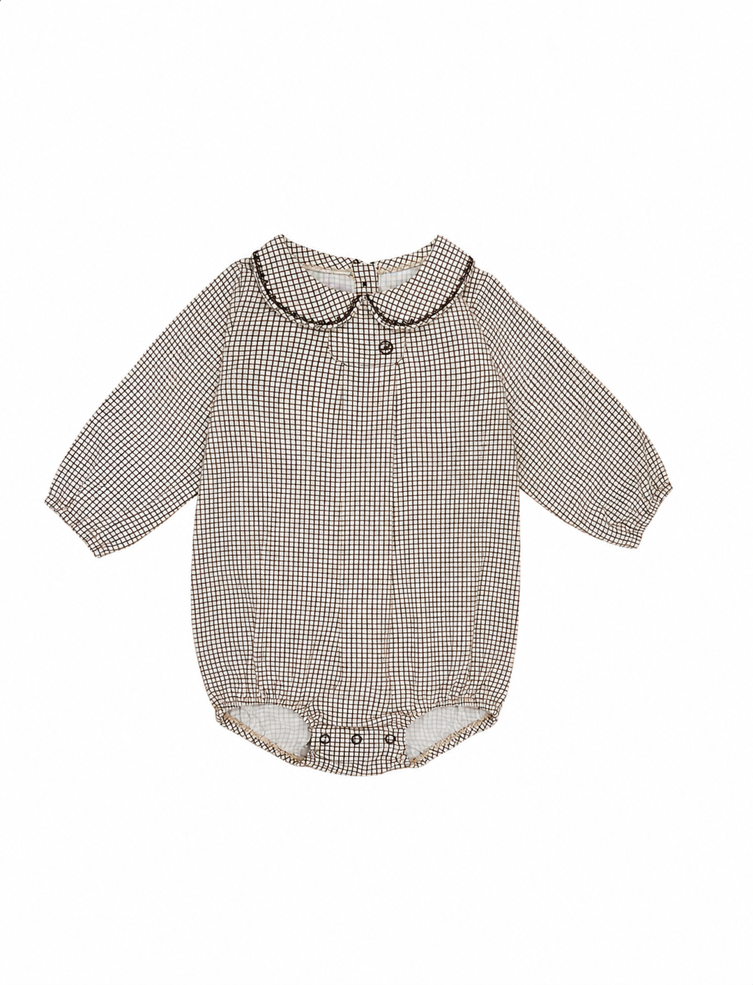 KS2603-KS2605 BOYS BROWN ROMPER AND CHECKED SHIRT SET