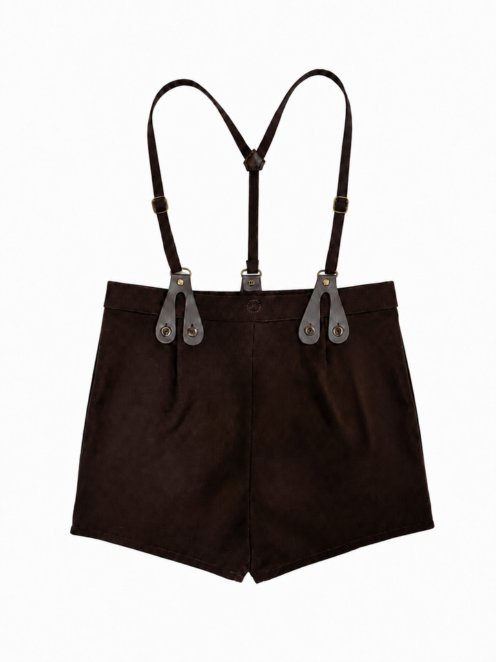 KS2604-KS2606 BOYS BROWN OVERALLS AND CHECKED SHIRT SET