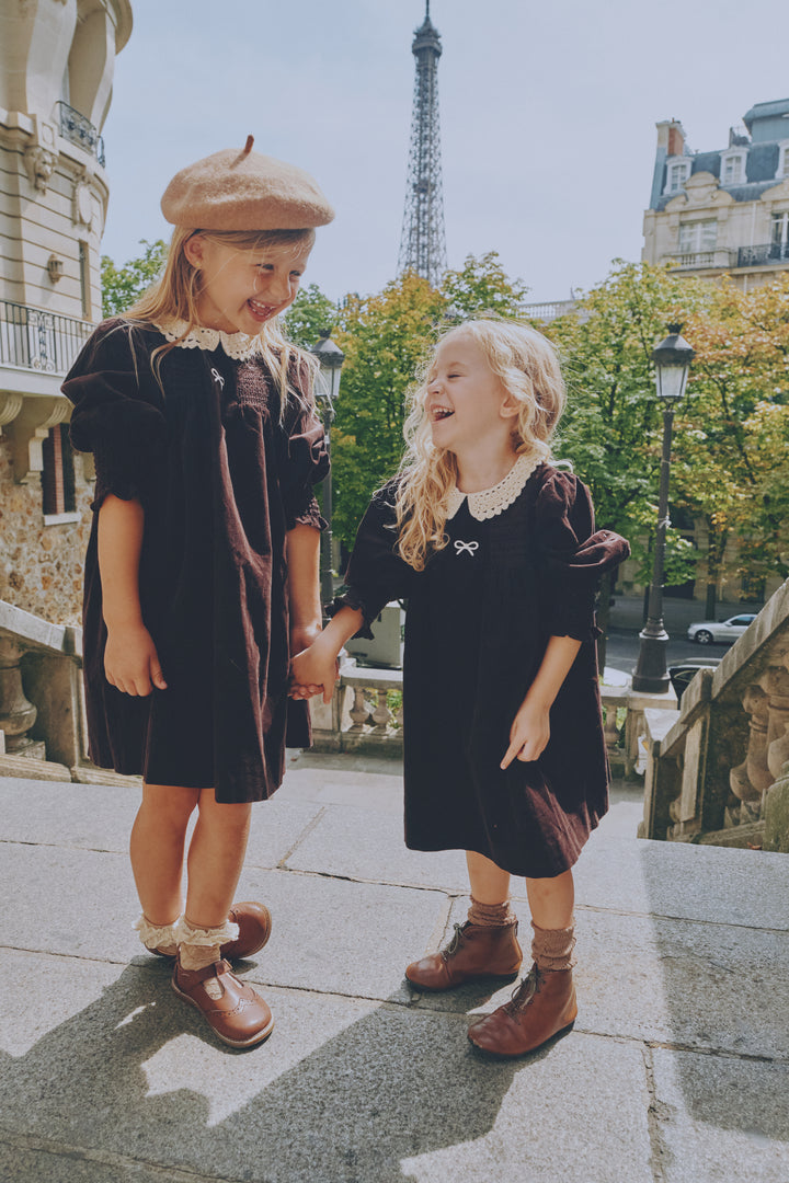 KS2601 GIRLS BROWN DRESS