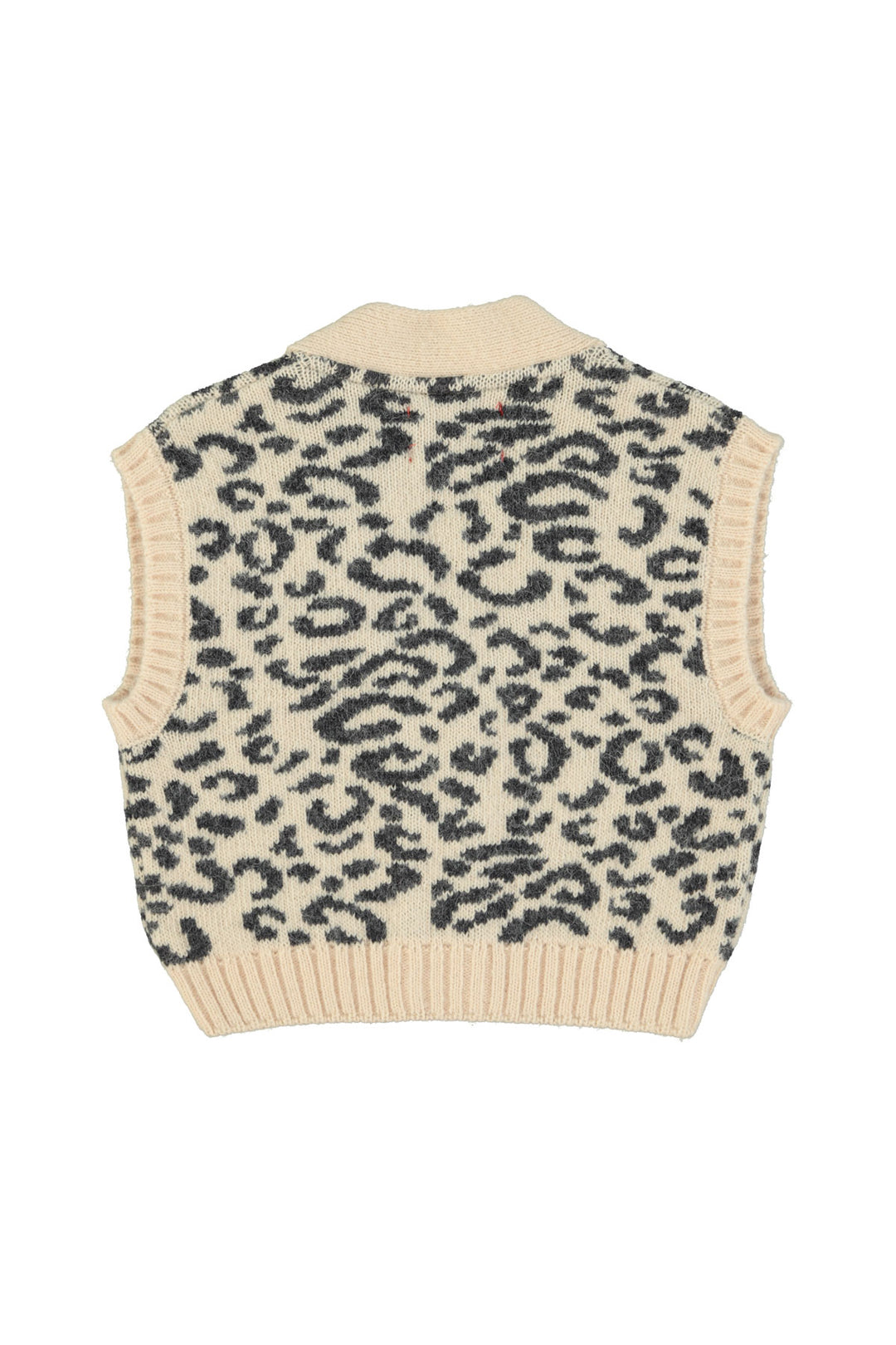 AW25.TRC2508-Knitted waistcoat | Light pink w/ black animal print-light pink