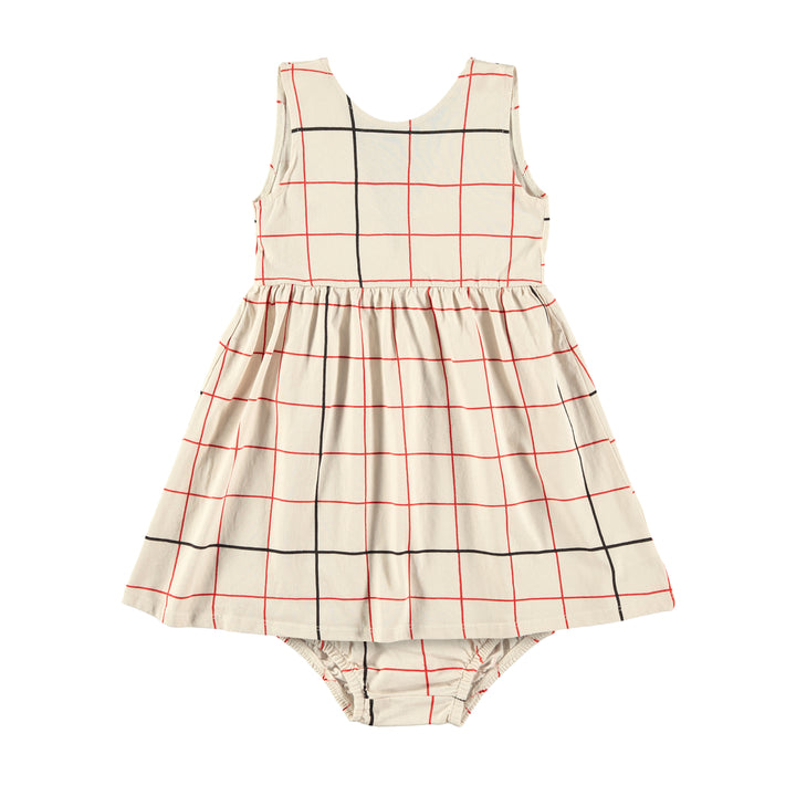 DRESS+BLOOMERS-Grid Red