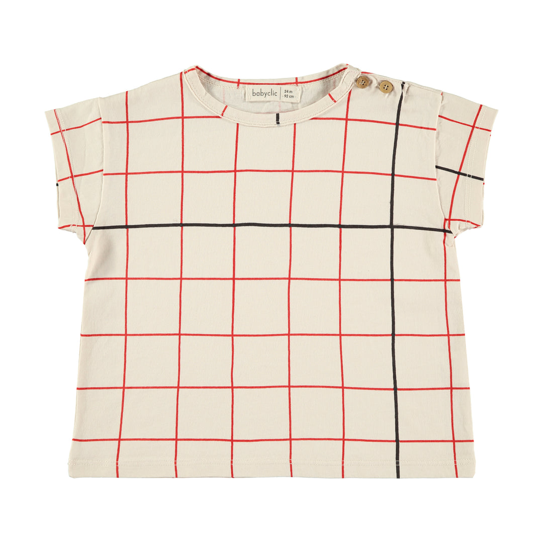 T-SHIRT-Grid Red