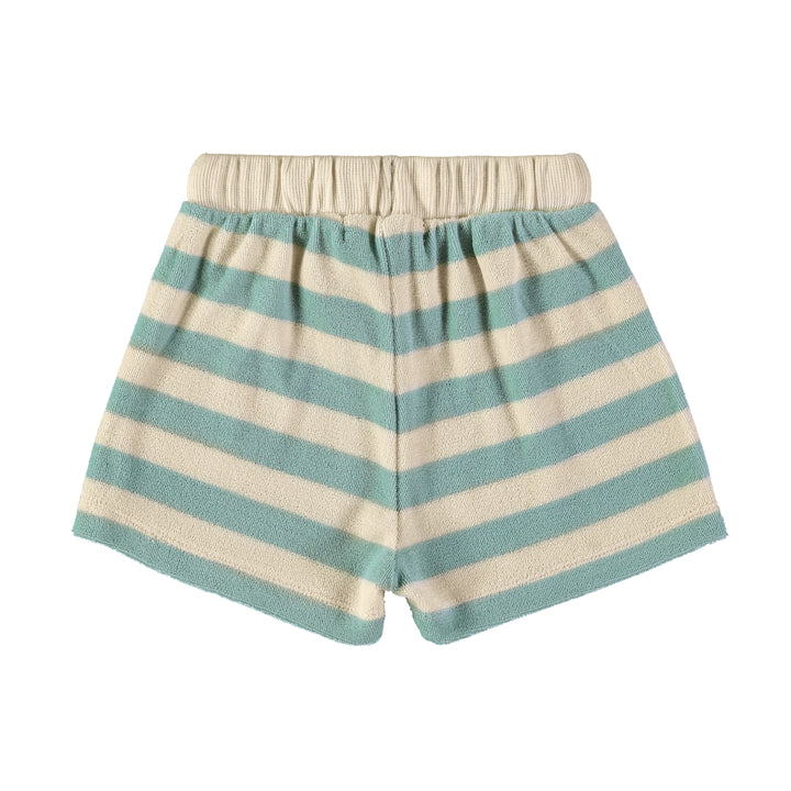 SHORTS-Stripes Aqua