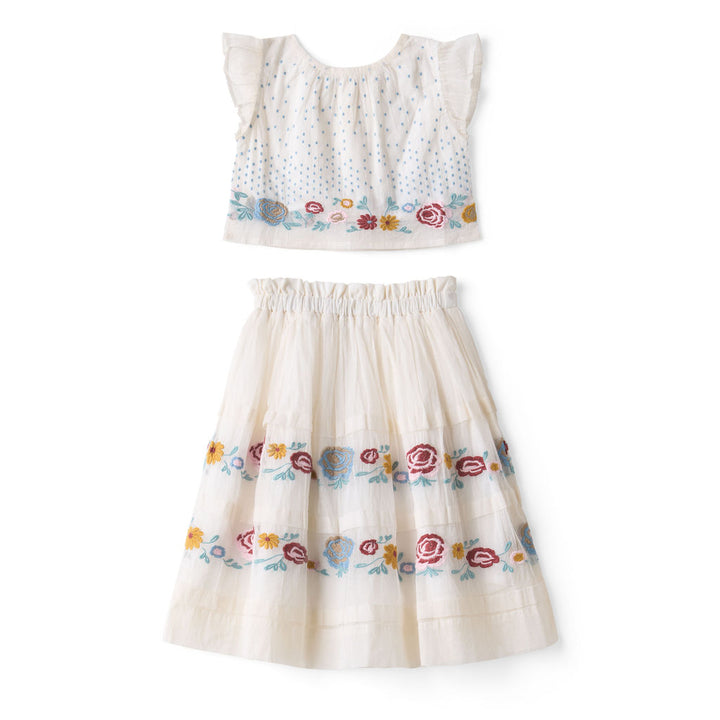 Alma Skirt Set in Antique White
