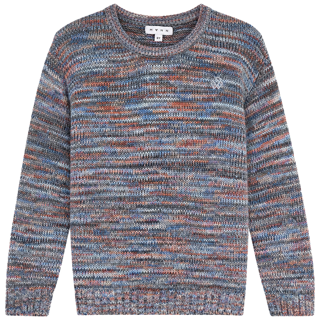 LEO CHUNKY MELANGE KNIT SWEATER-GRYME