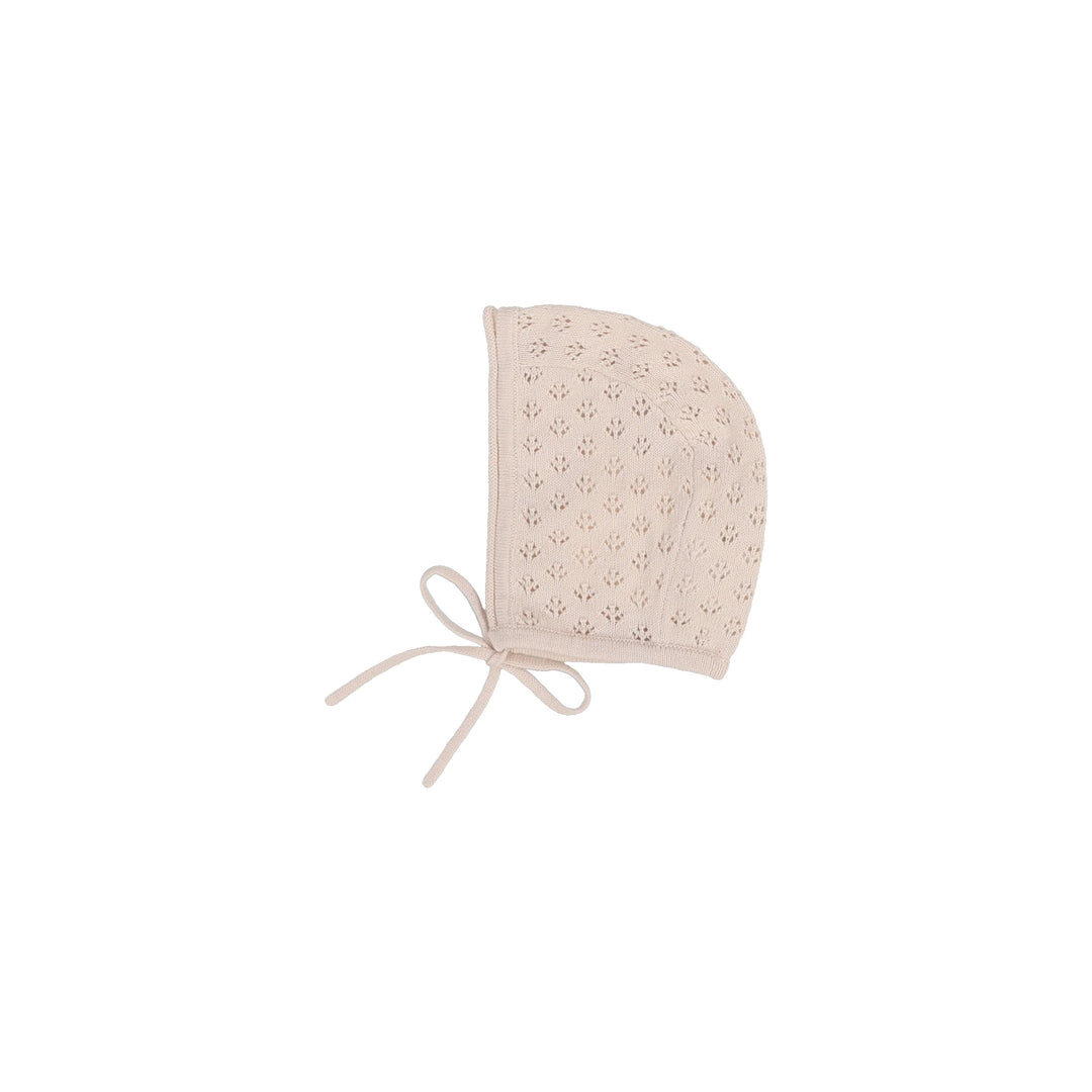 KNIT POINTELLE BONNET-Shell Pink