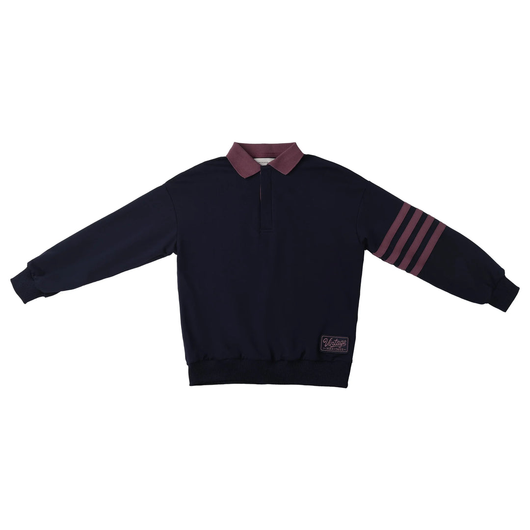 LNA-015 NAVY CLE SWEATSHIRT POLO