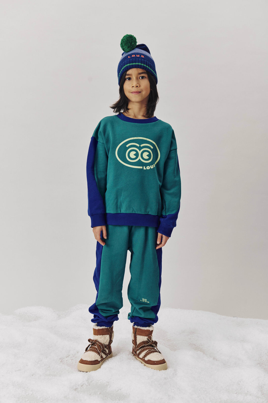 UJ04 SLEIGH SWEATER - GREEN/NAVY