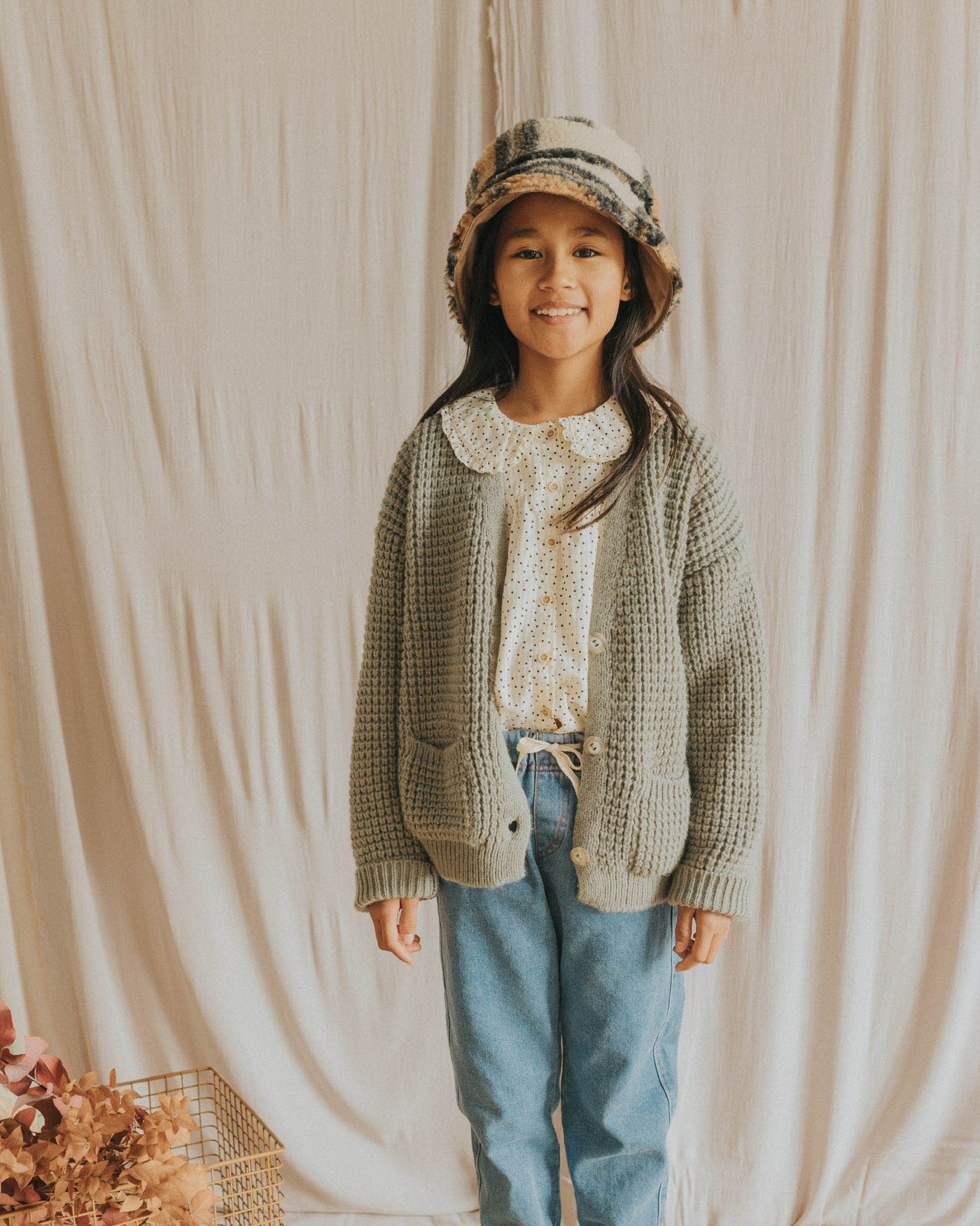 7385-POCKETS CARDIGAN-Eucalyptus