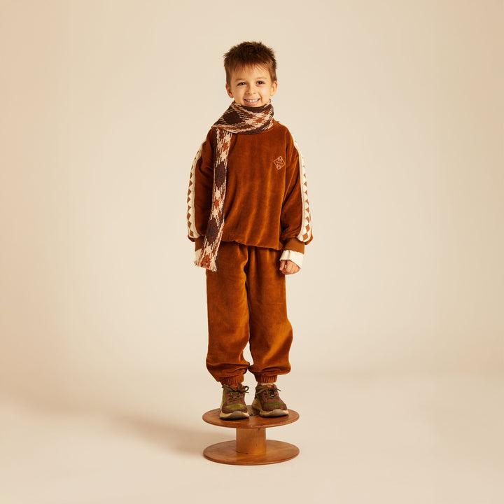 MMT NICO CARAMEL VELVET NICO SWEATSHIRT OCERSIZE BALLOON FIT